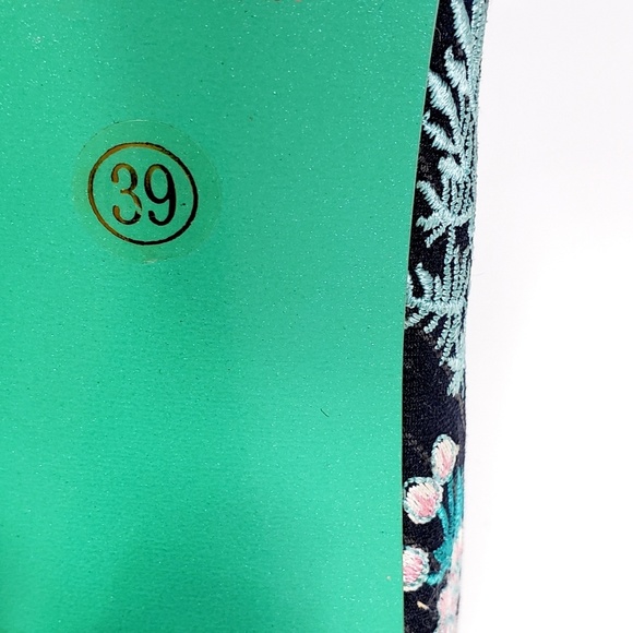 Irregular Choice Lace Trimmed Blue Pinstripe Heels - Picture 7 of 7